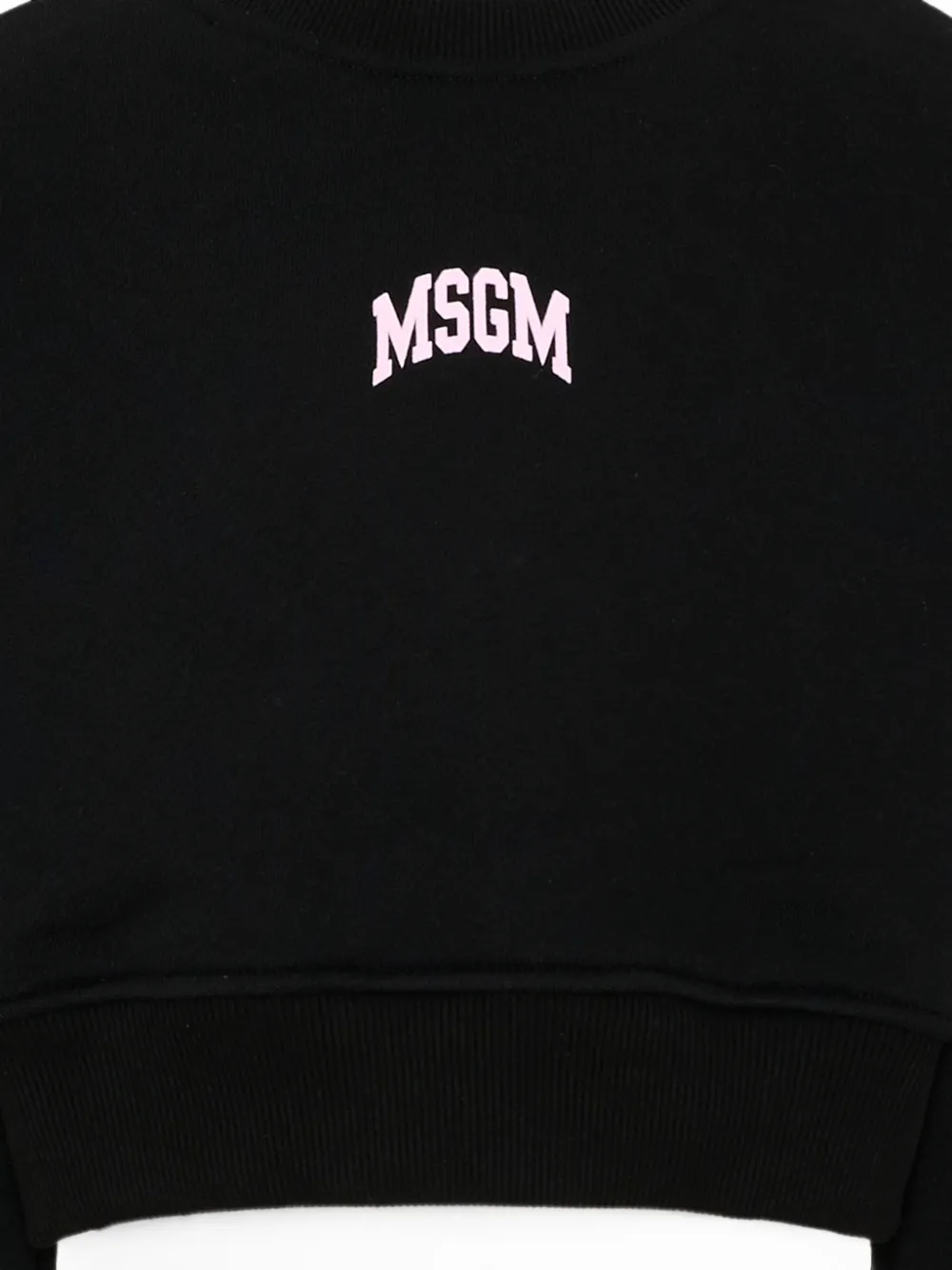MSGM Kids Sweater met logoprint Zwart