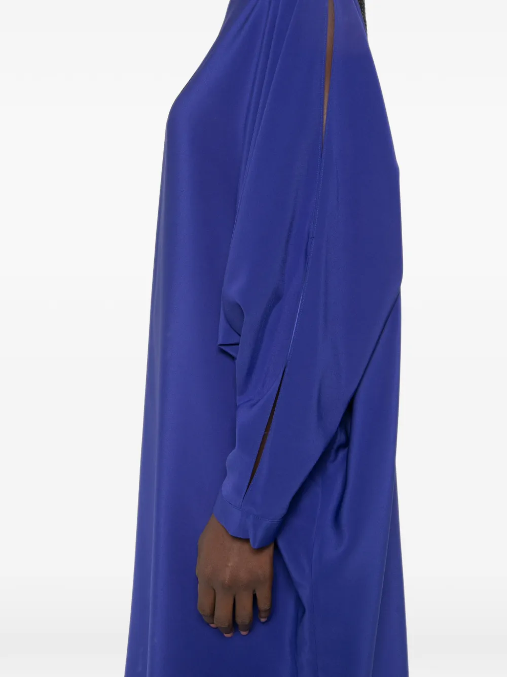 Gianluca Capannolo Margarita midi-jurk met boothals en split op de mouwen Blauw