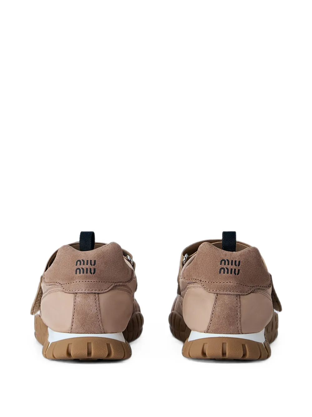 Miu touch-strap mesh-panel sneakers Beige
