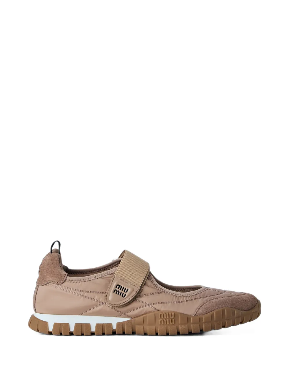 Miu Miu touch-strap mesh-panel sneakers - Toni neutri