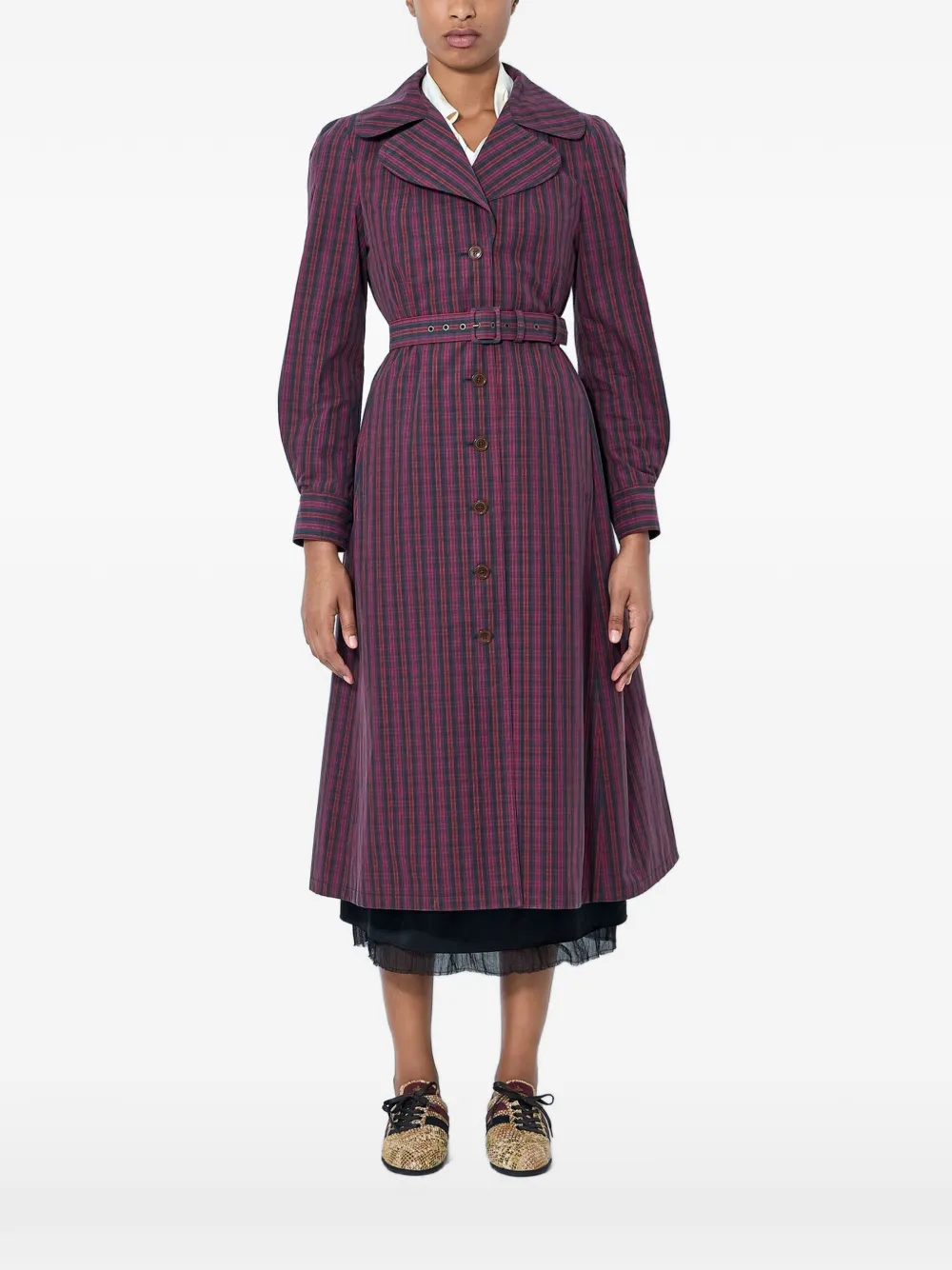 Vivienne Westwood belted button-down trench coat - Rosso
