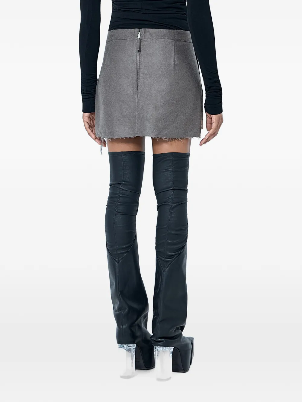Rick Owens Mini-rok met gelaagde zoom Grijs