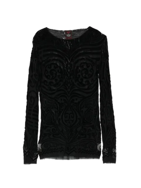 Jean Paul Gaultier Pre-Owned 2000s velvet-effect mesh top