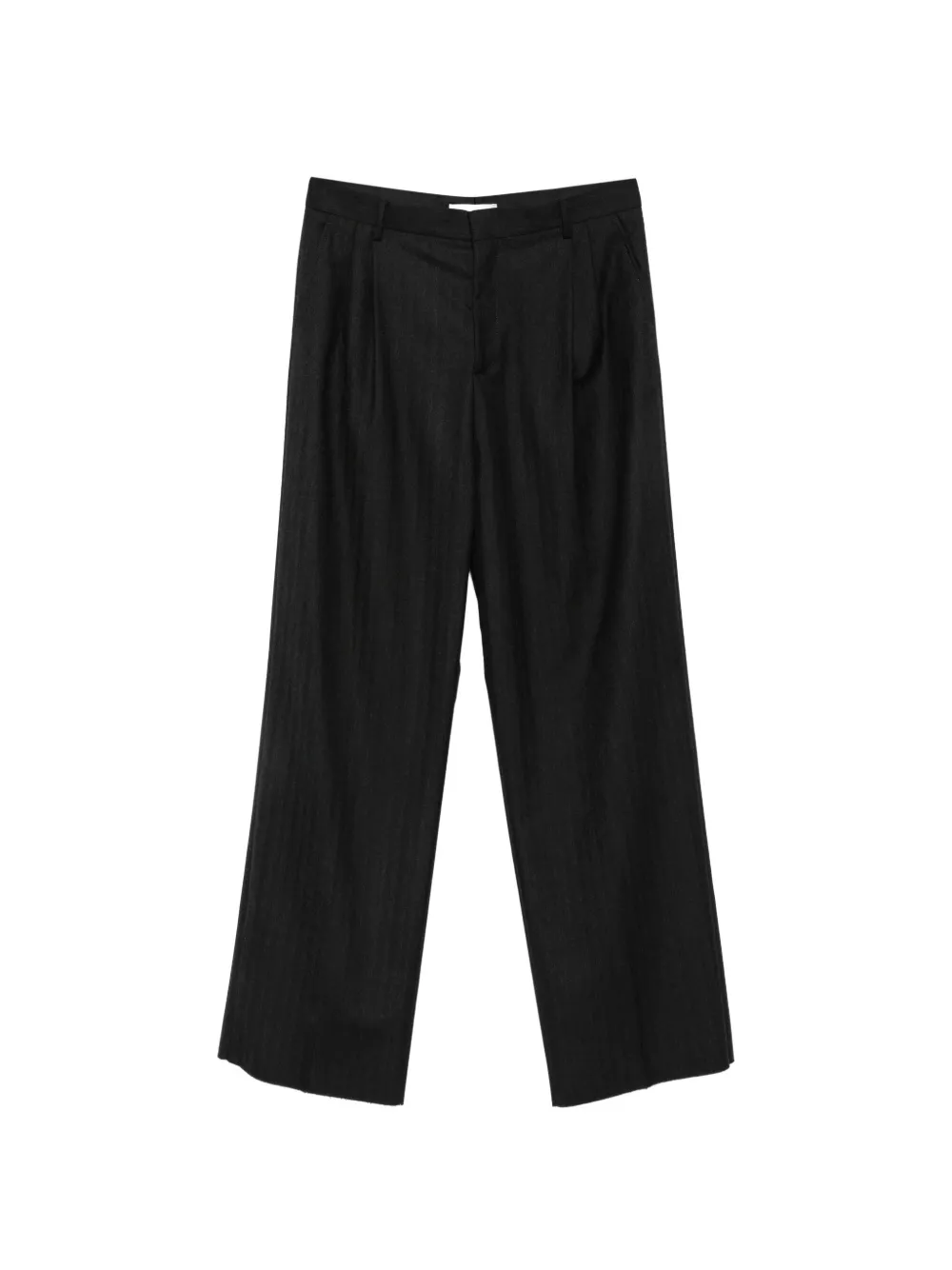 Spina Bundfaltenhose mit Fischgrätenmuster - Schwarz