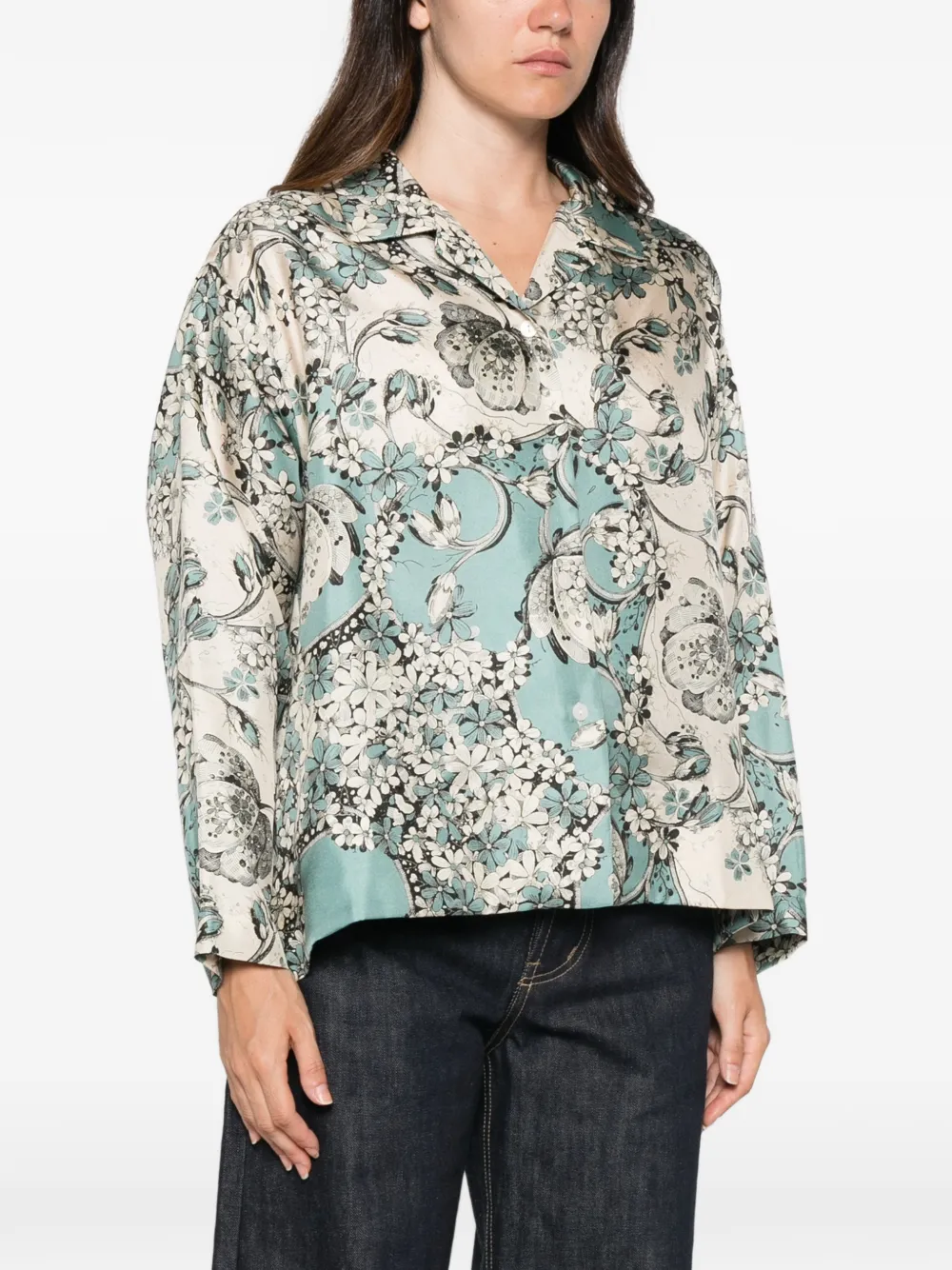 Antonio Marras Blouse met bloemenprint Beige