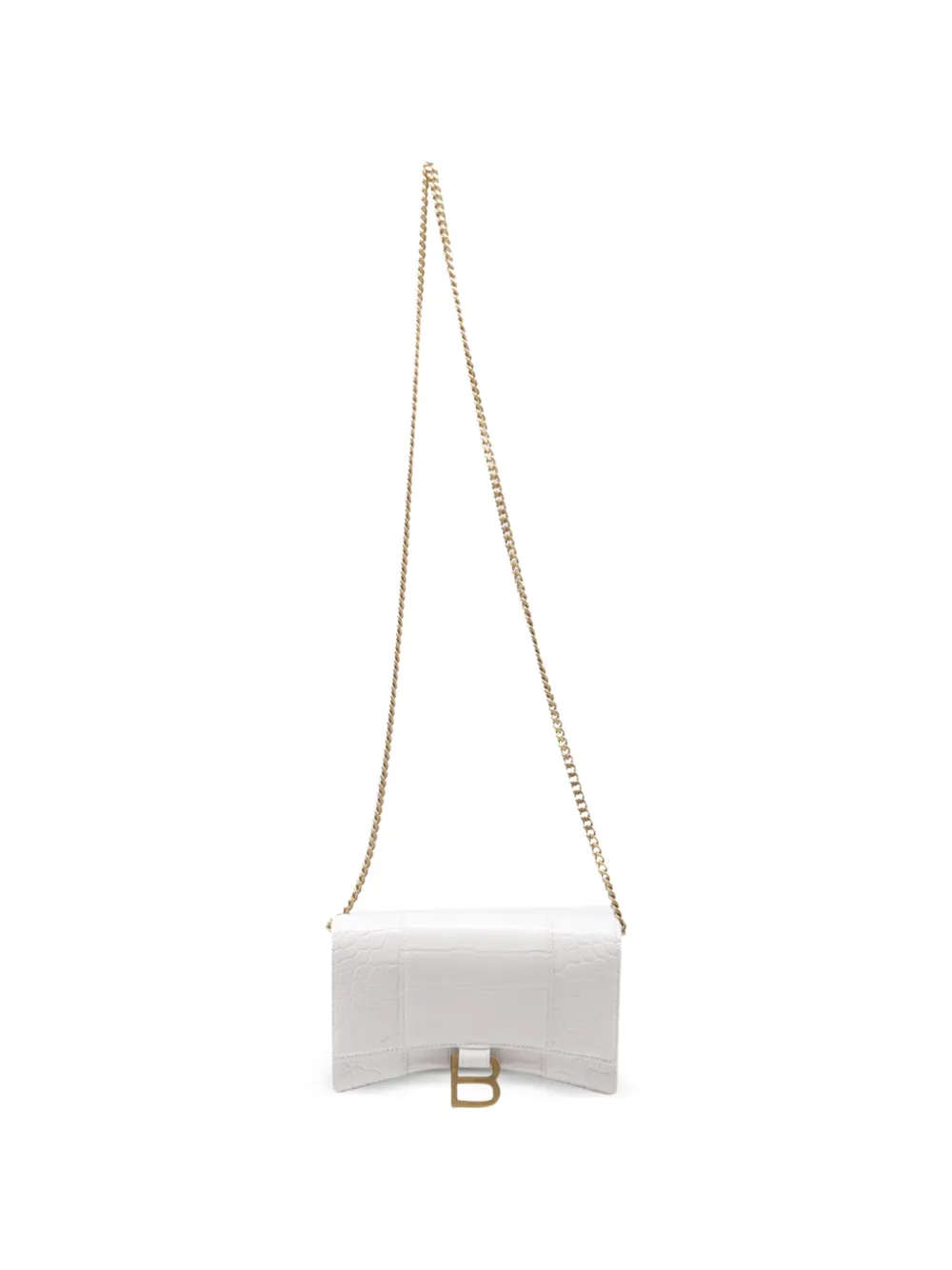 Balenciaga Pre-Owned Borsa a spalla Hourglass con effetto coccodrillo - Bianco