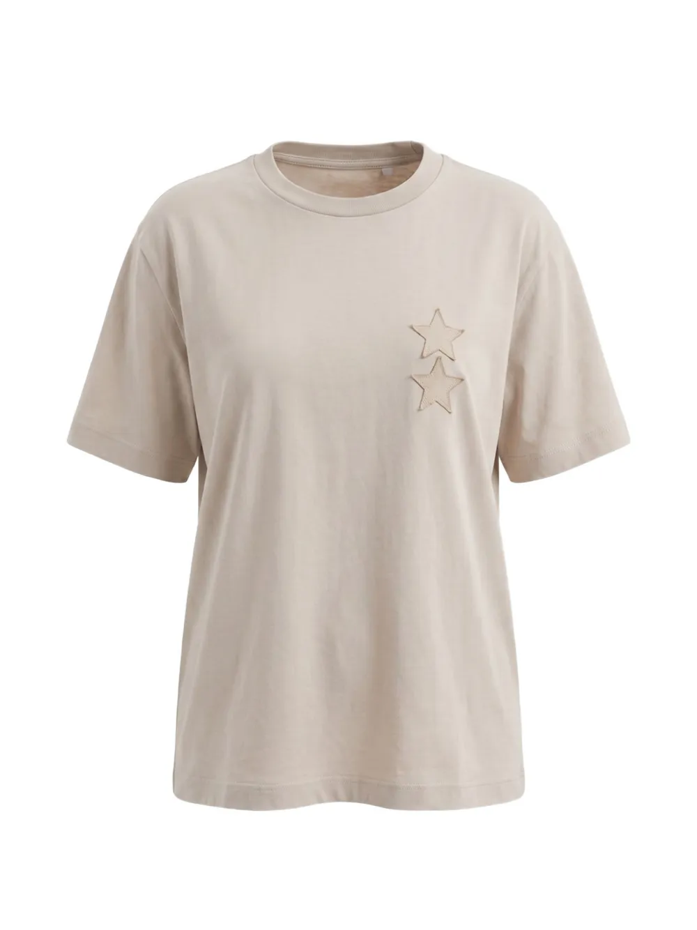 ICON DENIM T-Shirt mit Stern-Patch - Nude