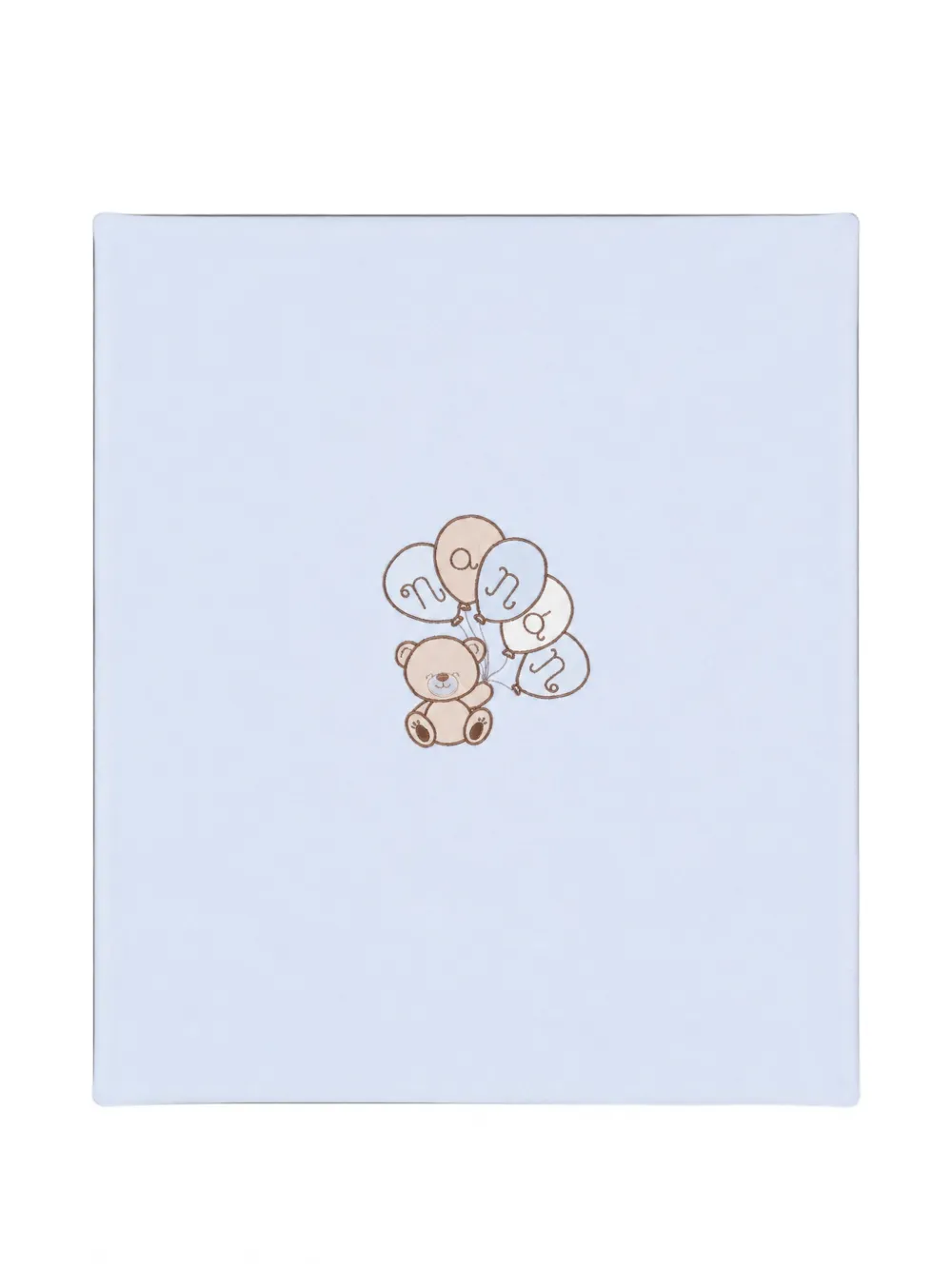 NANAN teddy-bear embroidered blanket - Blu