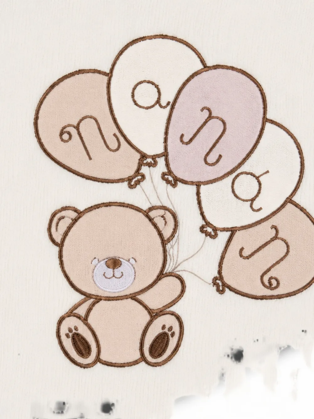 NANAN Deken met geborduurde teddybeer Beige