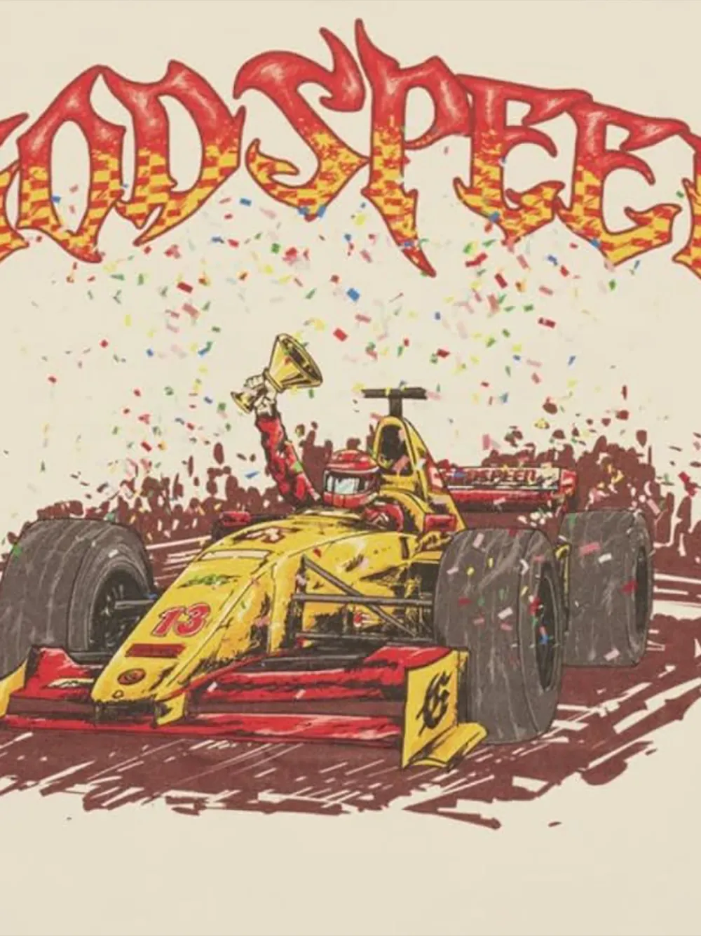 GODSPEED F1 Dreams T-shirt met grafische print Beige