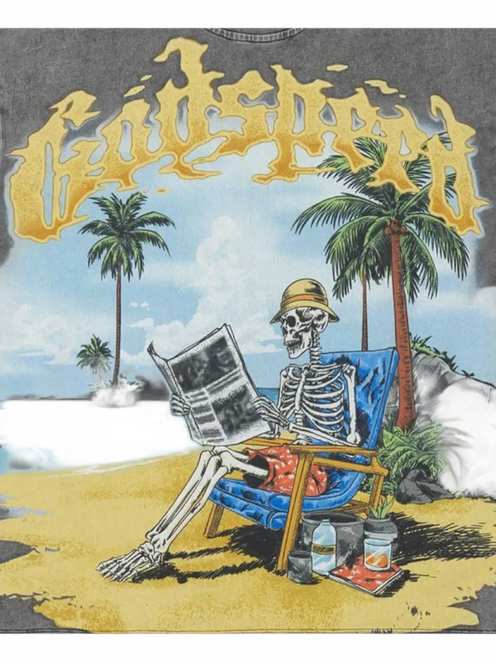 GODSPEED Skeleton Beach II T-shirt met grafische print Grijs