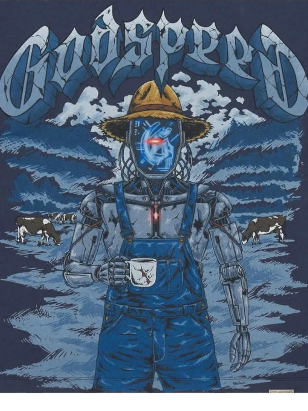 GODSPEED Aura Farm II T-shirt met grafische print Blauw