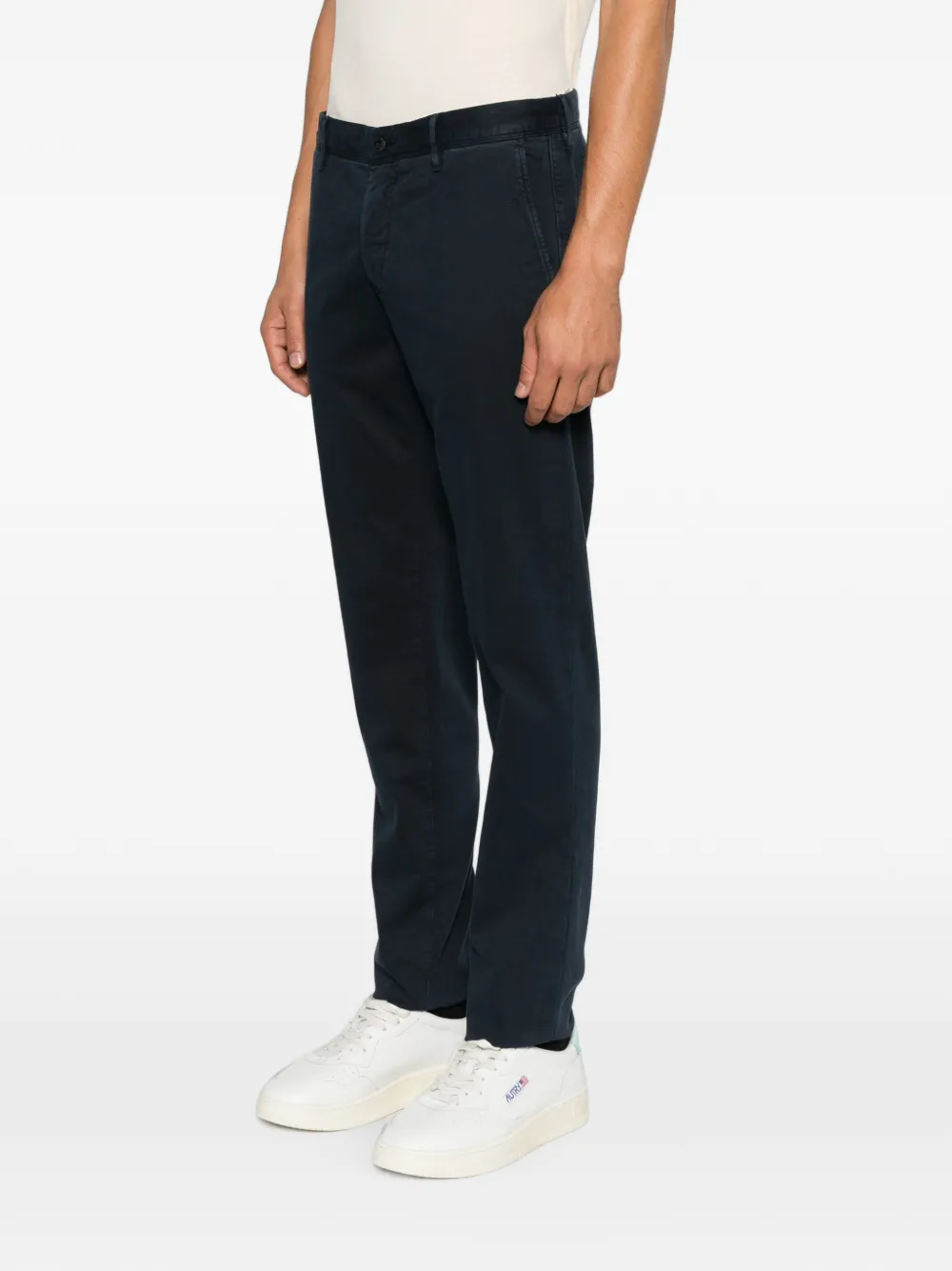 Incotex Chino met riemluslen Blauw