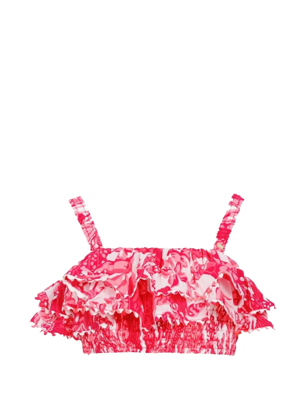 Poupette St Barth Chiara ruffled floral-print top - Pink