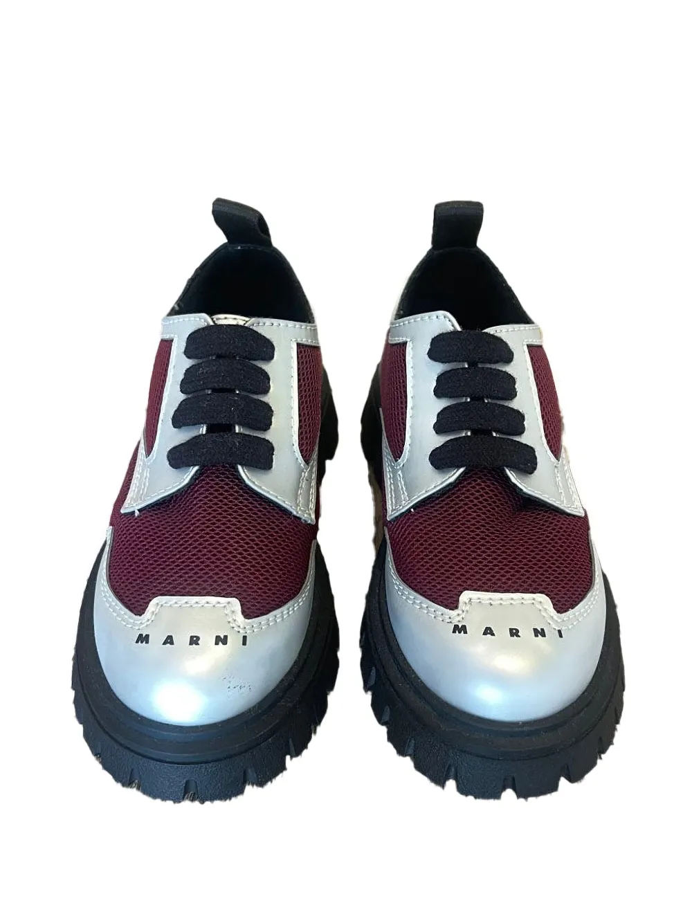 Marni Kids panelled derby shoes Zilver