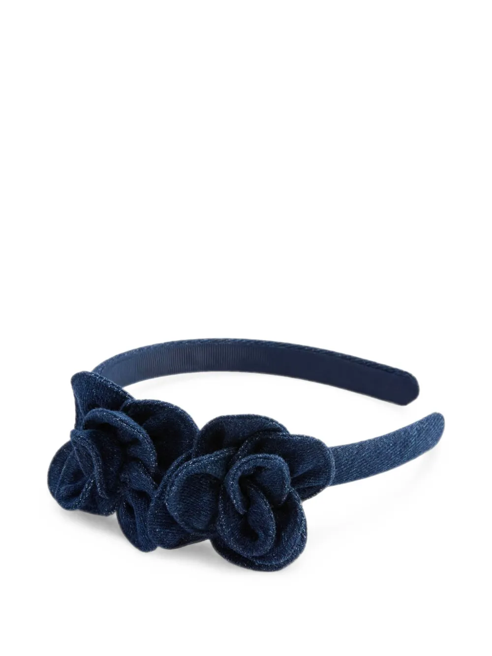 Self-Portrait Kids Haarband verfraaid met bloemen Blauw