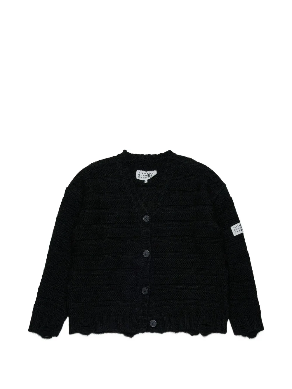 MM6 Maison Margiela Kids Cardigan im Distressed-Look - Schwarz
