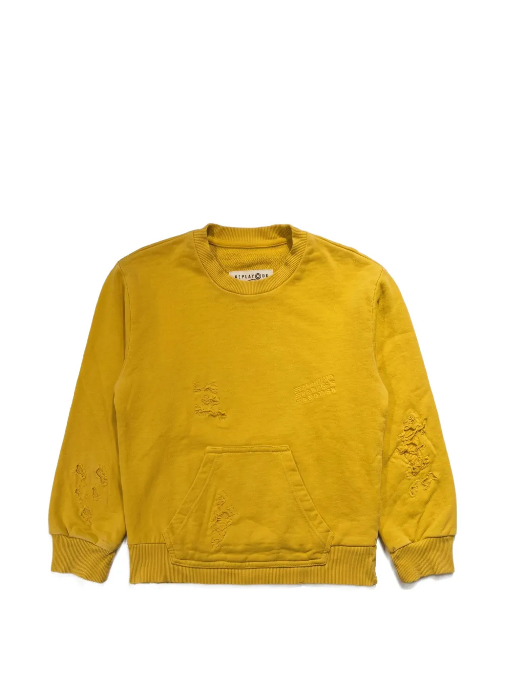MM6 Maison Margiela Kids Trui met gerafeld effect en buidel Geel
