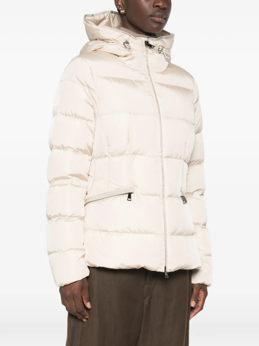 Moncler Gevoerd jack met capuchon Beige
