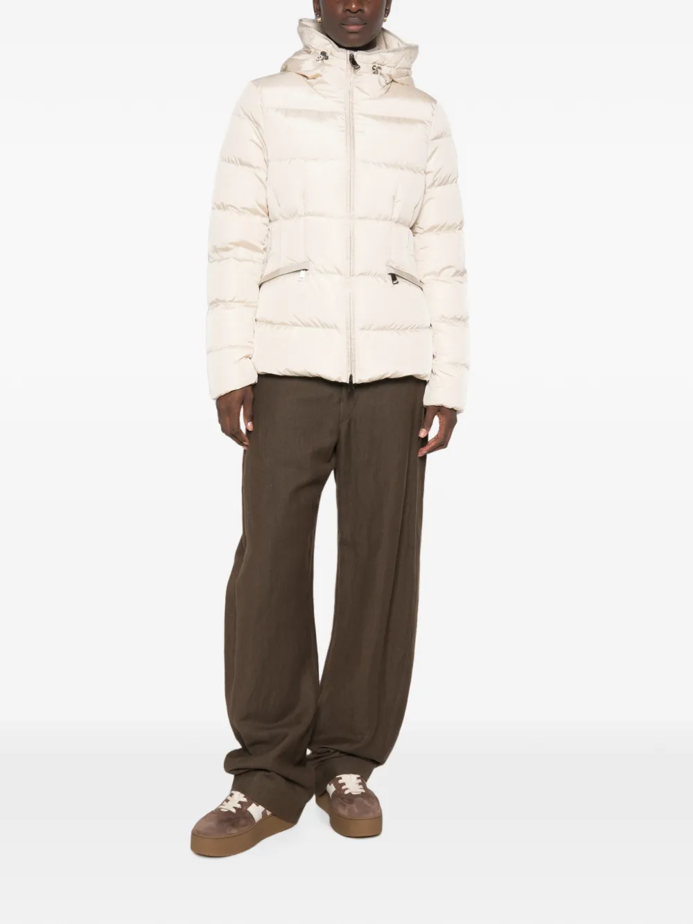 Moncler Gevoerd jack met capuchon Beige