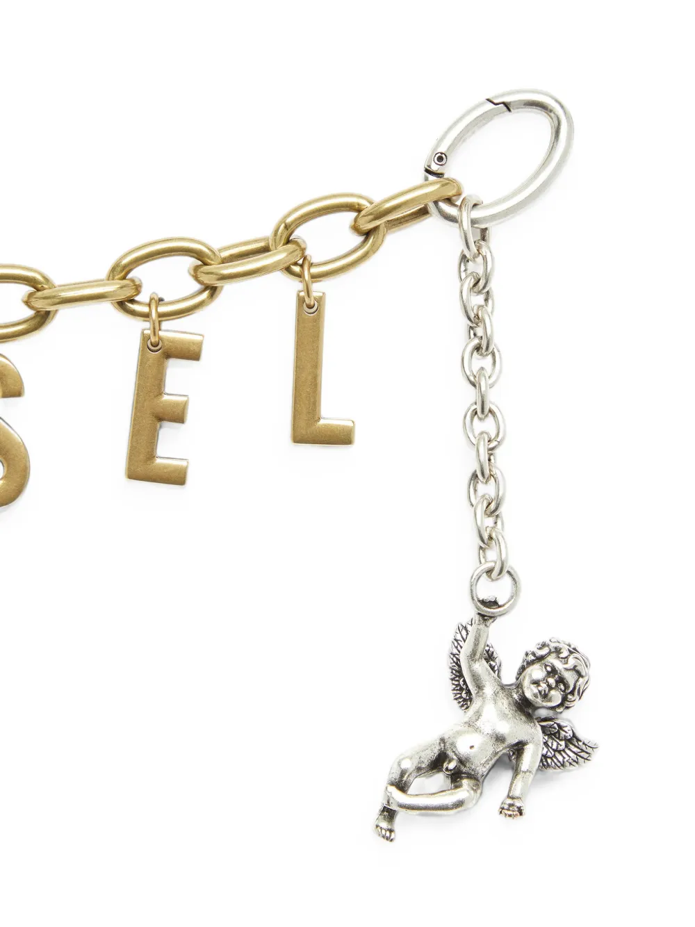 Diesel Metalen letterbedel met cherubijn Goud