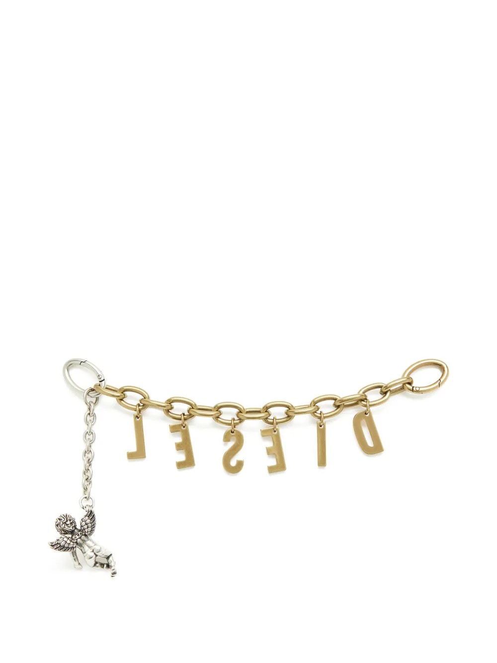 Diesel metal letter charm with cherub · One Size