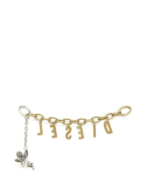 Diesel metal letter charm with cherub