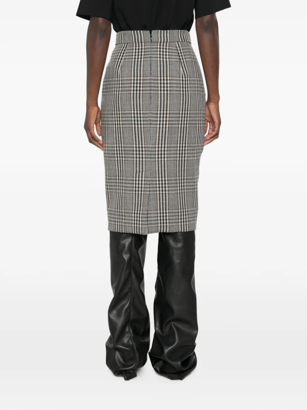 Stella McCartney Prince of Wales check wool midi skirt Grijs