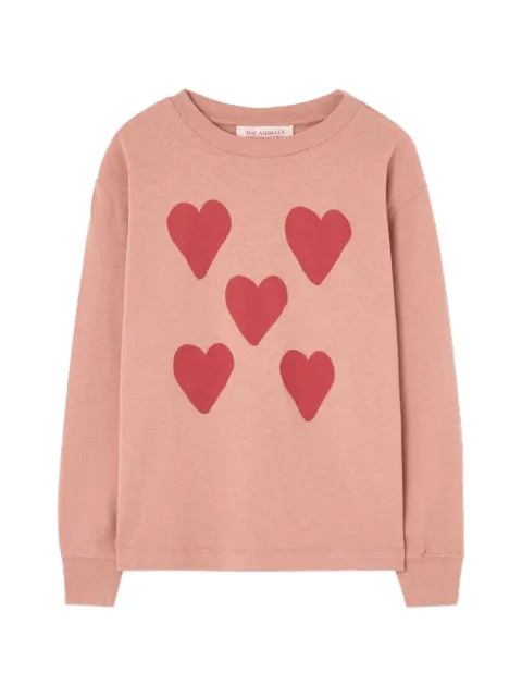 The Animals Observatory heart-print long-sleeve T-shirt