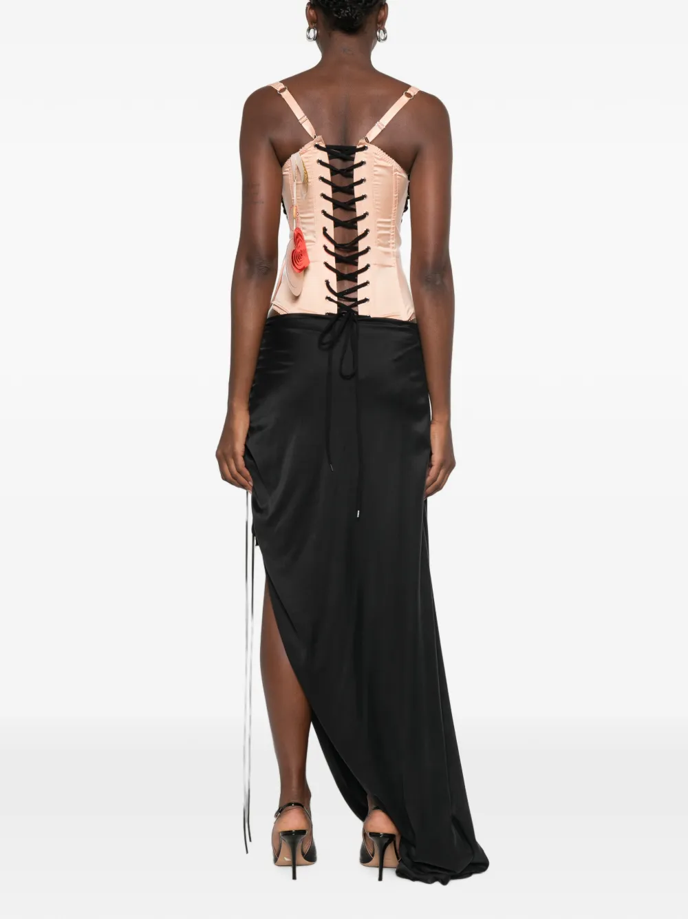 Maria Lucia Hohan Sakura lace-up corset dress Zwart