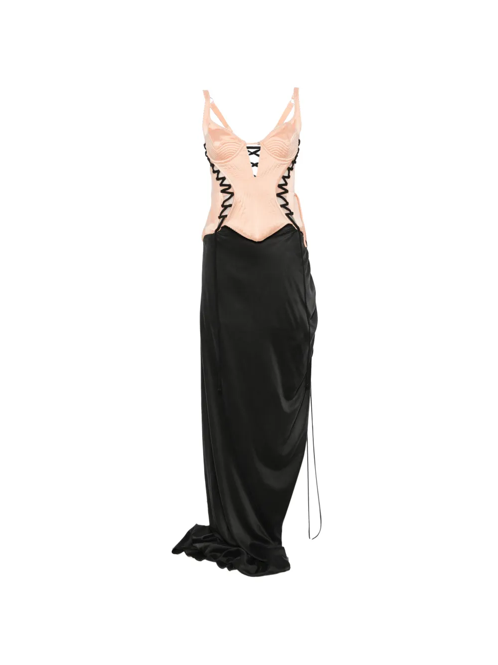 Maria Lucia Hohan Sakura lace-up corset dress Zwart