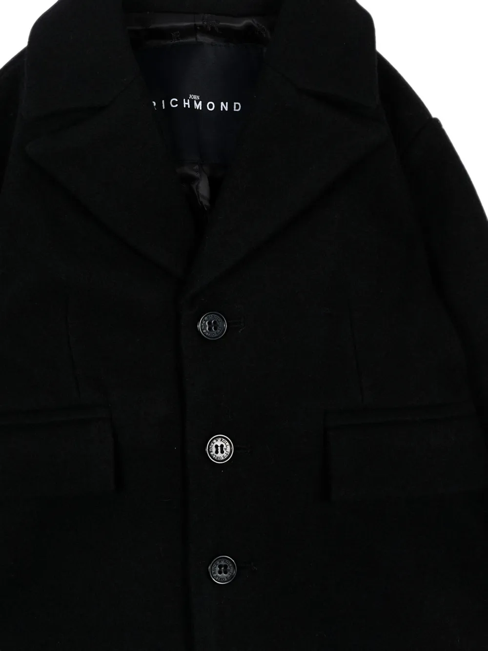 John Richmond Junior Jas met logopatch Zwart