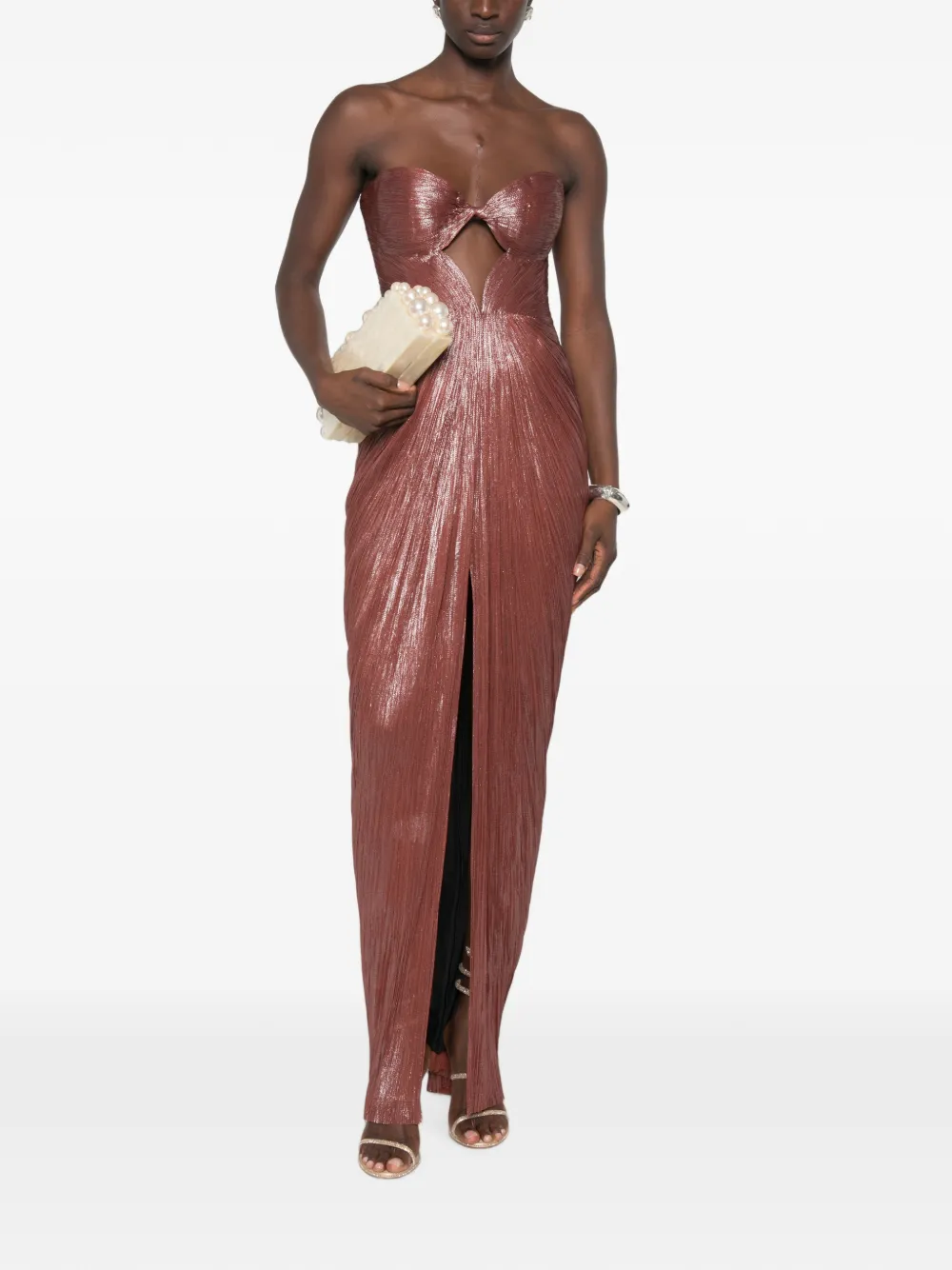 Maria Lucia Hohan cut-out plissé maxi dress Rood