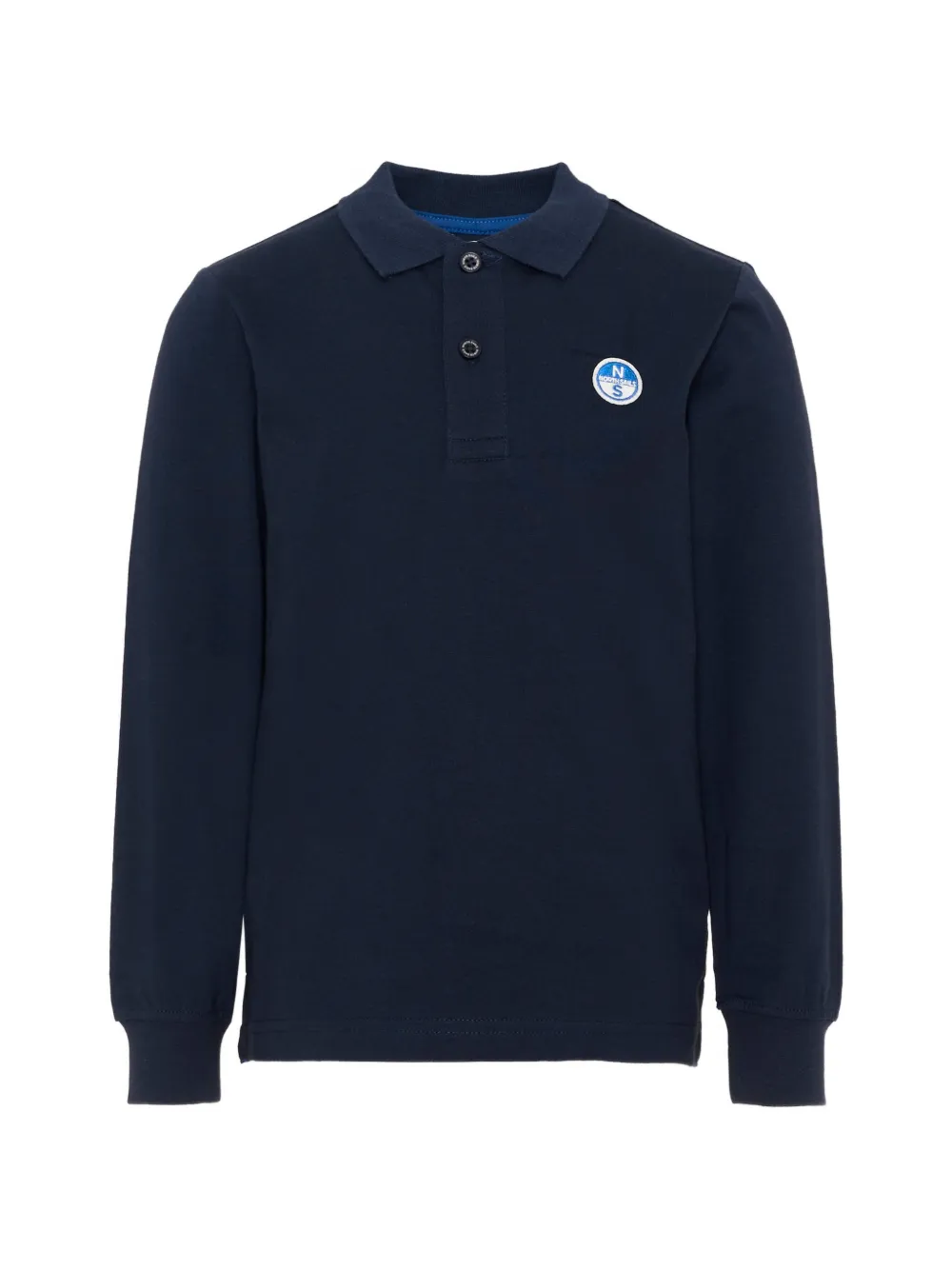 North Sails Kids logo-patch long-sleeve polo shirt - Blu