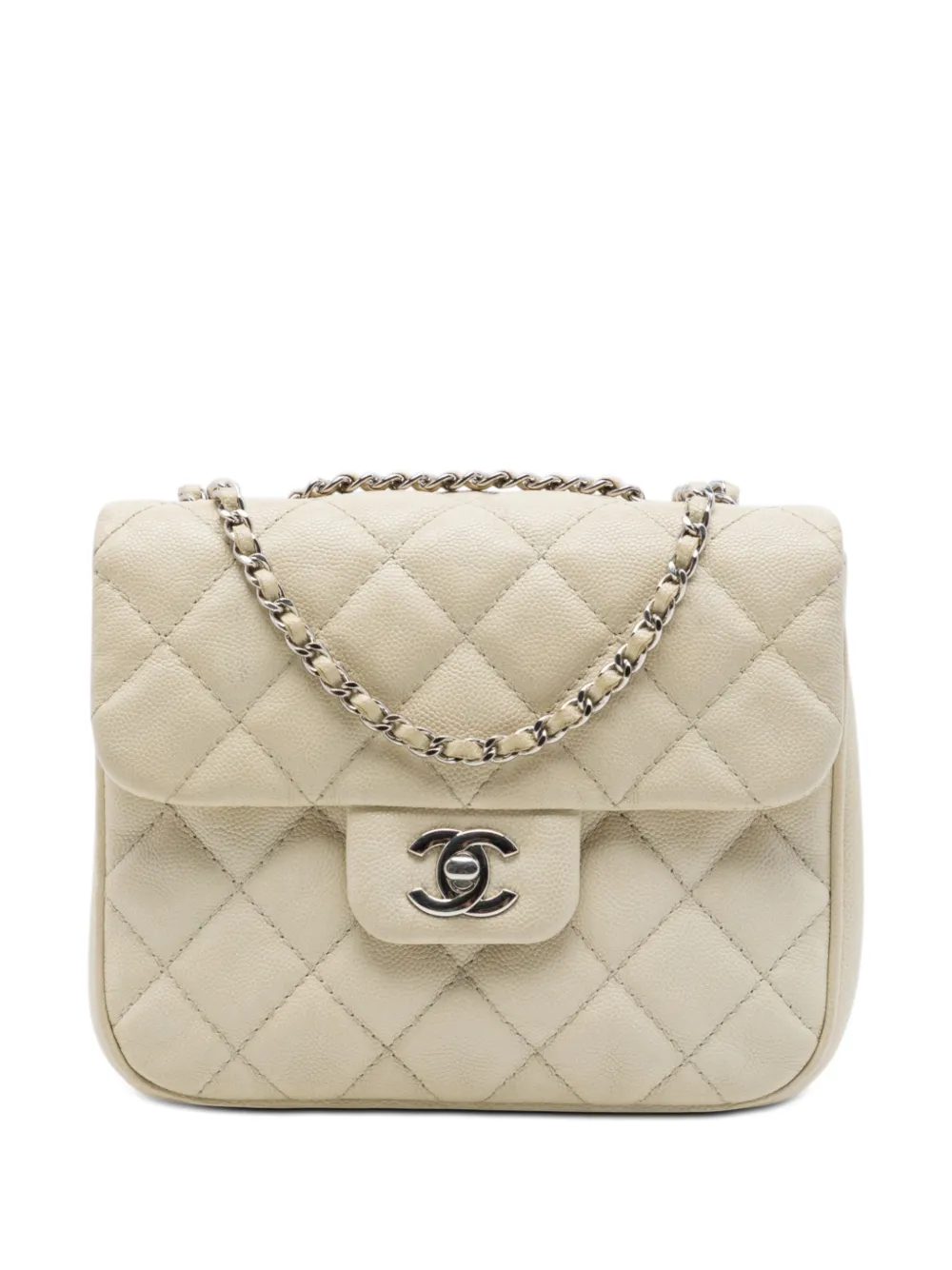 CHANEL Pre-Owned 2018 Small Quilted Caviar Urban Companion Flap shoulder bag - Weiß