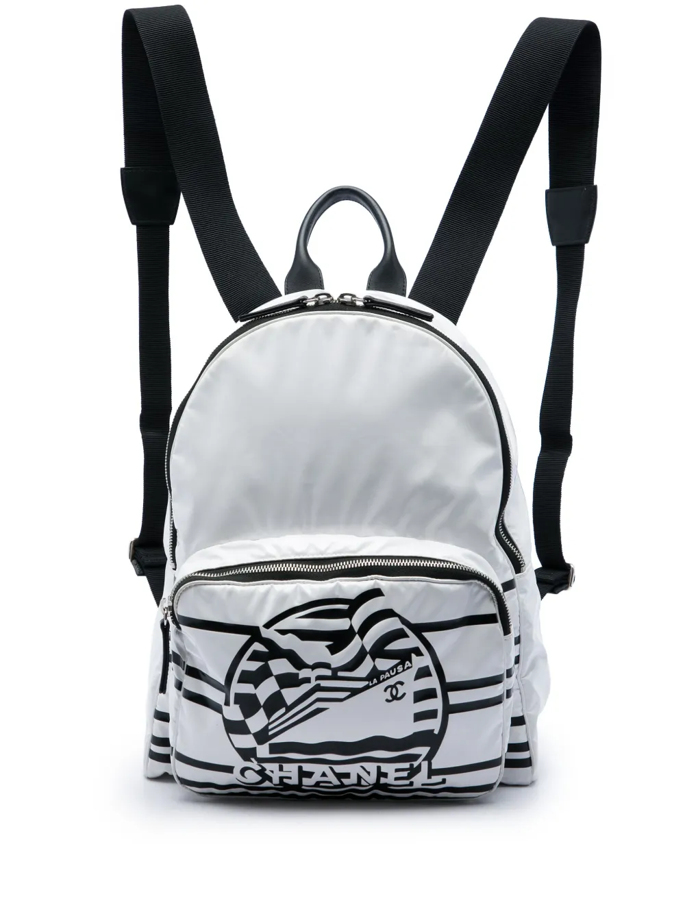 CHANEL Pre-Owned 2019 Vinyl La Pausa Bay backpack - Bianco