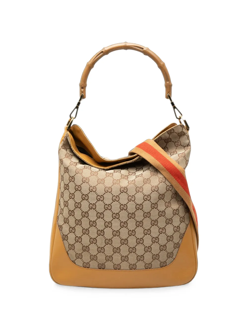 Gucci Pre-Owned 2000-2015 GG Canvas Bamboo Web satchel - Toni neutri