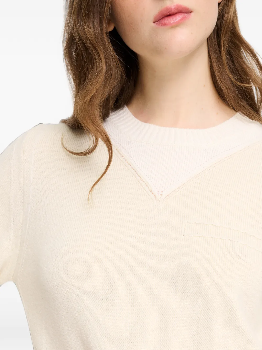 Barrie Kasjmier trui met stiksels Beige