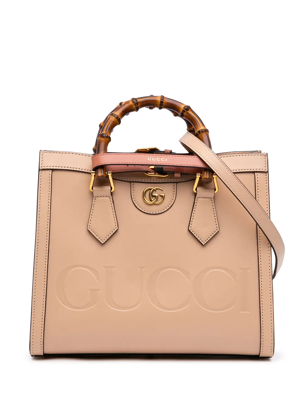 Gucci Pre-Owned 2016-2026 Medium Calfskin Bamboo Diana satchel - Toni neutri