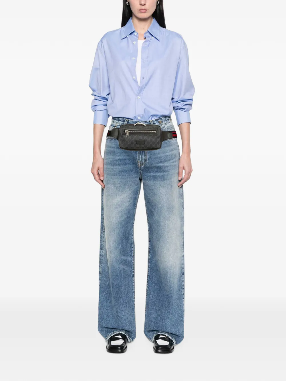 Gucci Pre-Owned 2000-2015 GG Supreme Web Night Courrier heuptas Zwart