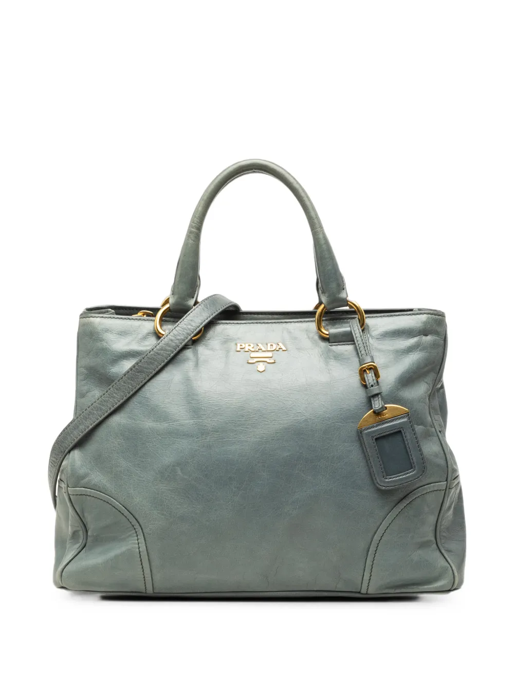 Prada Pre-Owned 2013-2026 Vitello Shine Satchel-Tasche - Blau