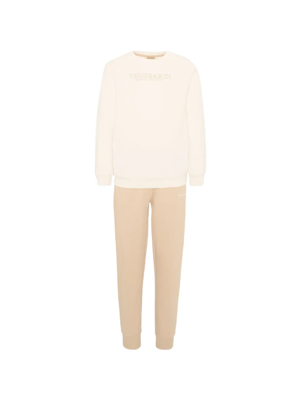 TRUSSARDI JUNIOR logo-embroidered tracksuit (set of two) - Toni neutri