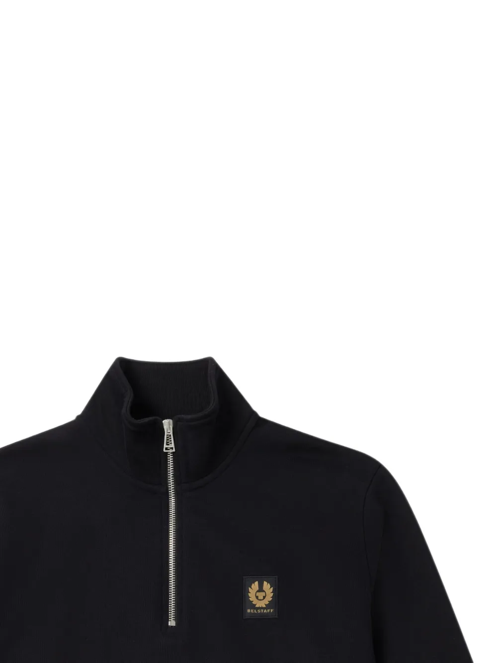 Belstaff Trui met logo-patch en kwartrits Zwart