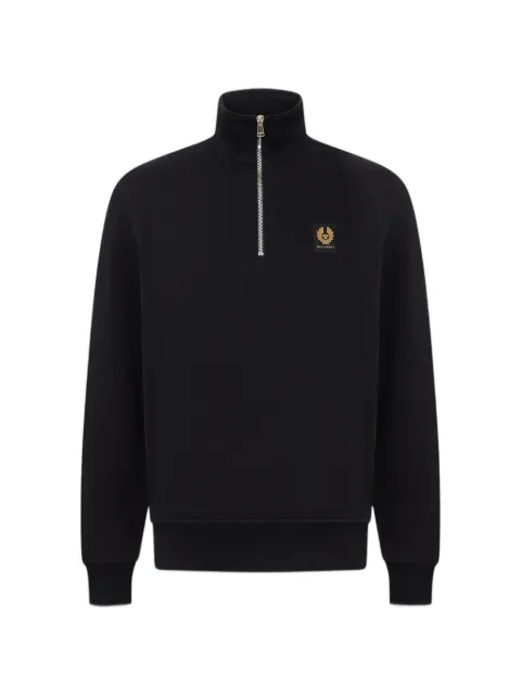 Belstaff quarter-zip logo-patch sweater