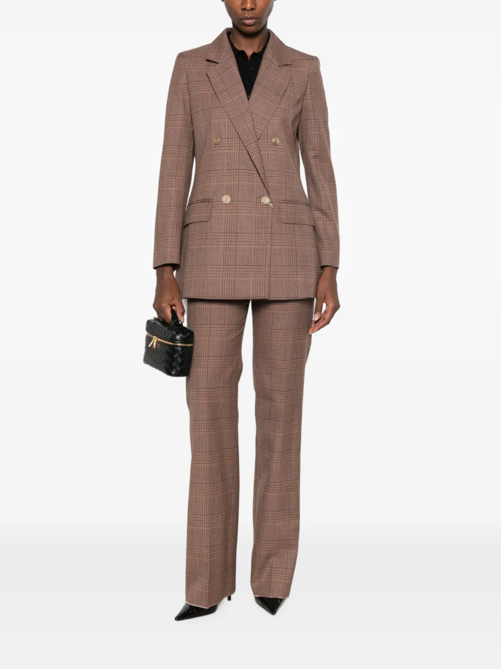 Max Mara Geruite broek Bruin