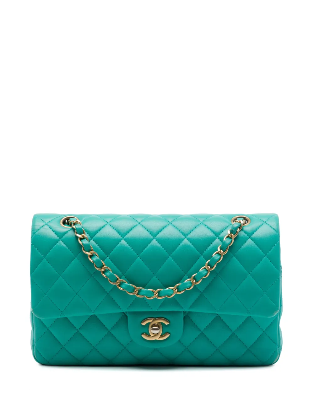 CHANEL Pre-Owned 2019 Medium Classic Lambskin Double Flap shoulder bag - Grün