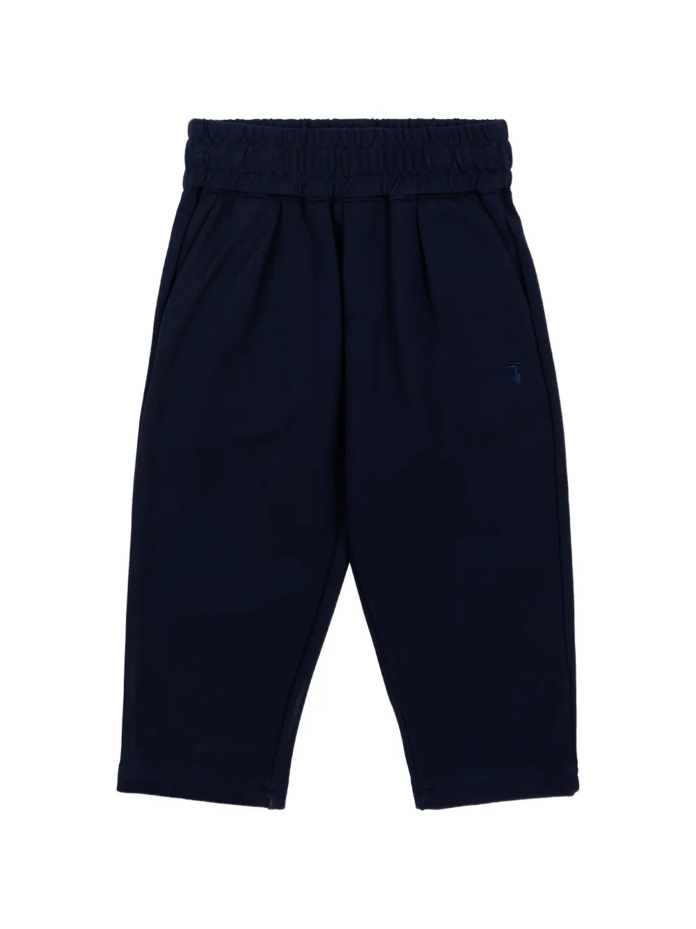 TRUSSARDI JUNIOR elasticated-waistband logo-embroidered trousers - Blu