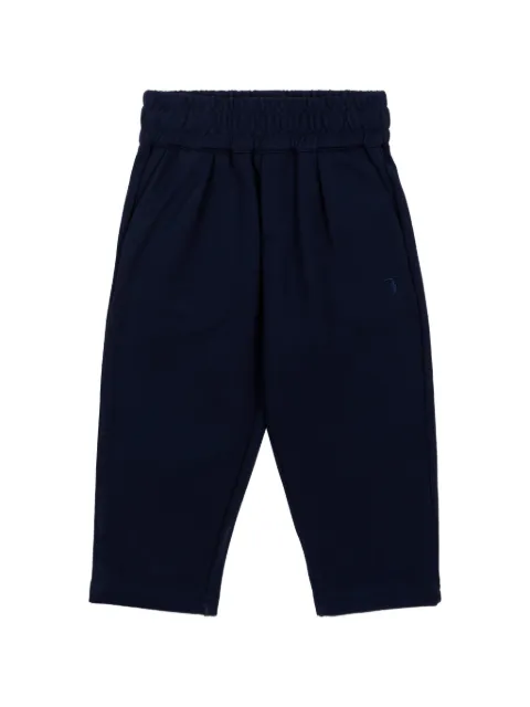 TRUSSARDI JUNIOR elasticated-waistband logo-embroidered trousers