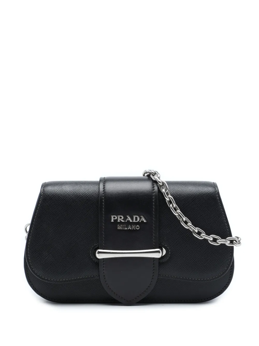 Prada Pre-Owned 2018-2026 Saffiano and City Calf Sidonie crossbody bag - Nero