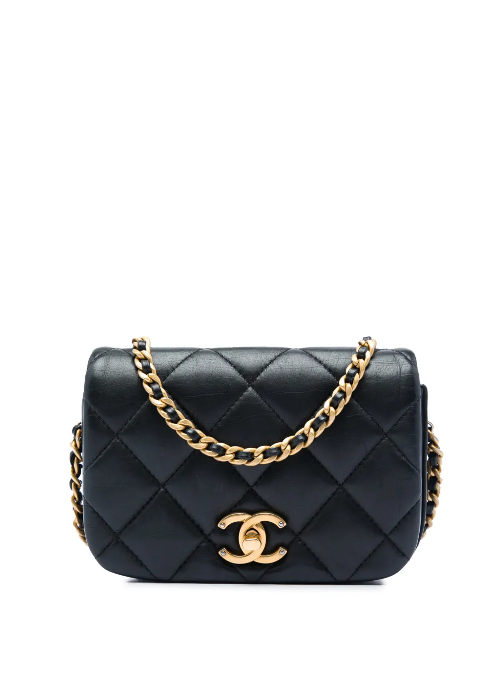 CHANEL Pre-Owned 2020 Mini Quilted Calfskin Nailed CC Flap crossbody bag - Schwarz
